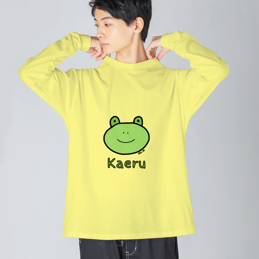 MrKShirtsのKaeru (カエル) 色デザイン ビッグシルエットロングスリーブTシャツ