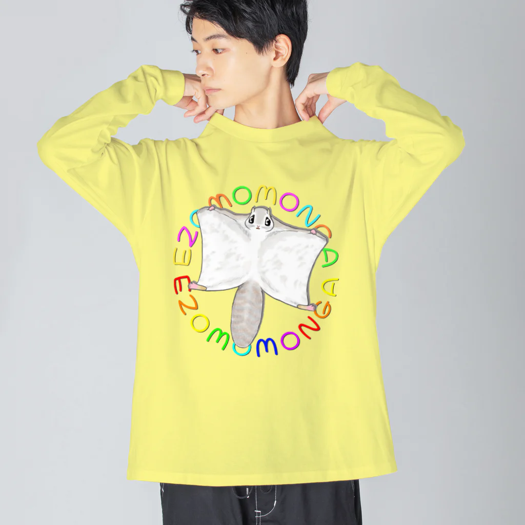 LalaHangeulのEZOMOMONGA(エゾモモンガさん) Big Long Sleeve T-Shirt