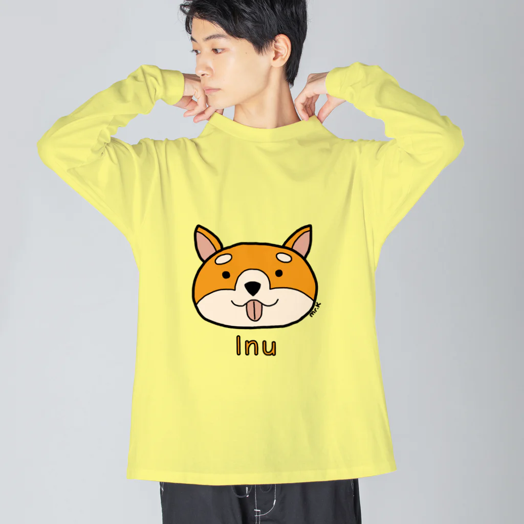 MrKShirtsのInu (犬) 色デザイン ビッグシルエットロングスリーブTシャツ