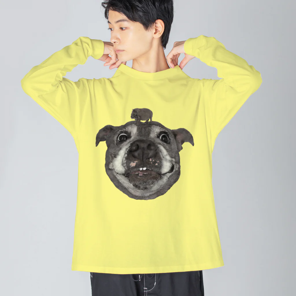 cosajisalut100ponの５７．え？カバ乗ってる？ Big Long Sleeve T-Shirt