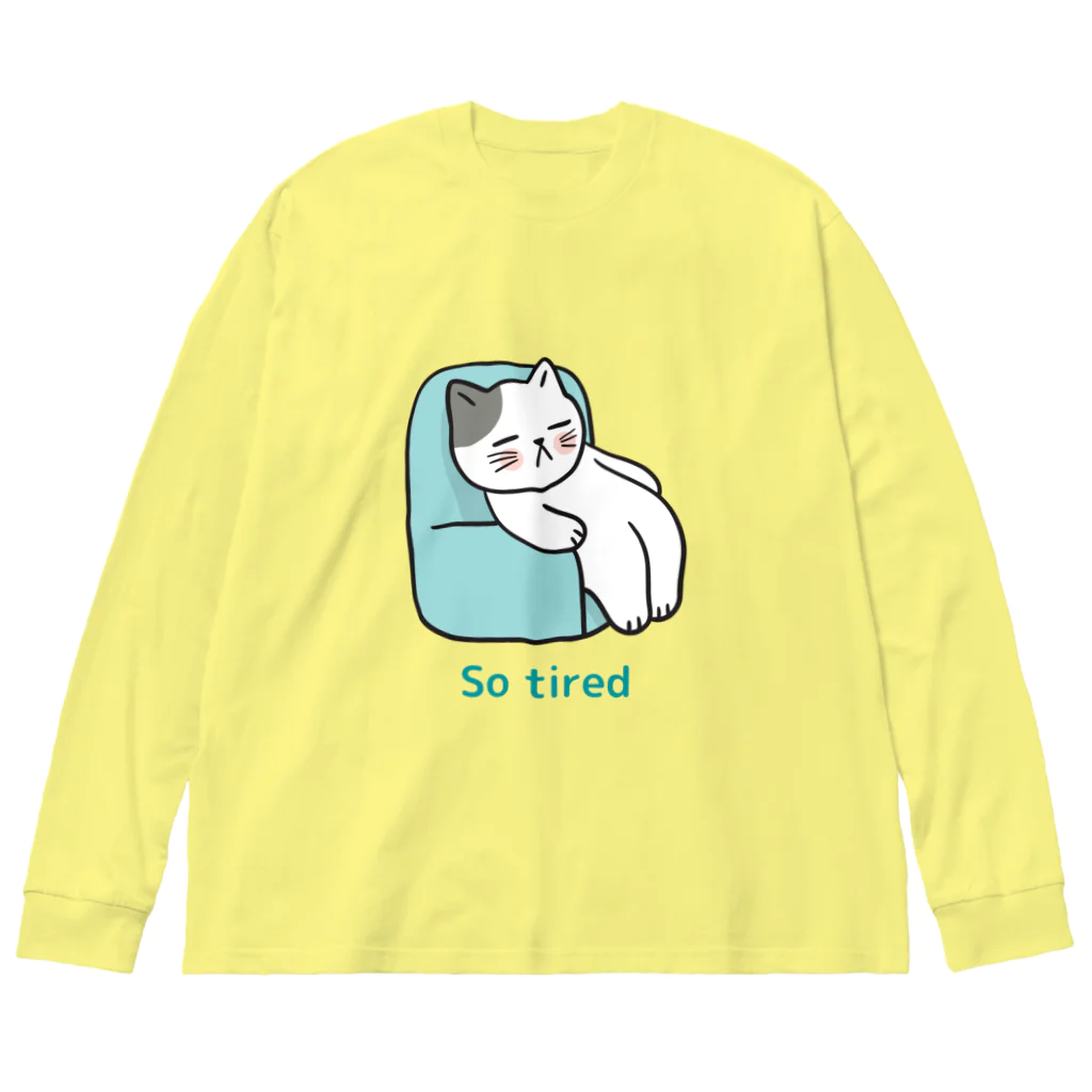 LoveAnimalの猫 So tired ビッグシルエットロングスリーブTシャツ