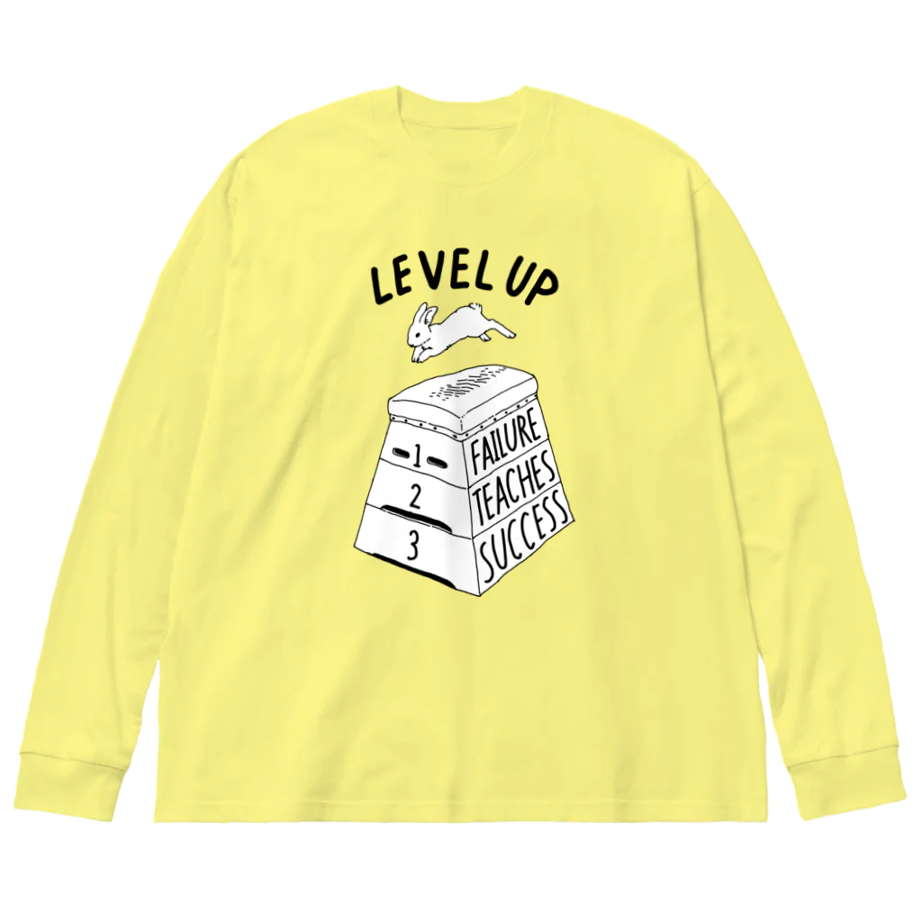 ねこぜもんのLEVEL UP FTS くろいロゴ Big Long Sleeve T-Shirt