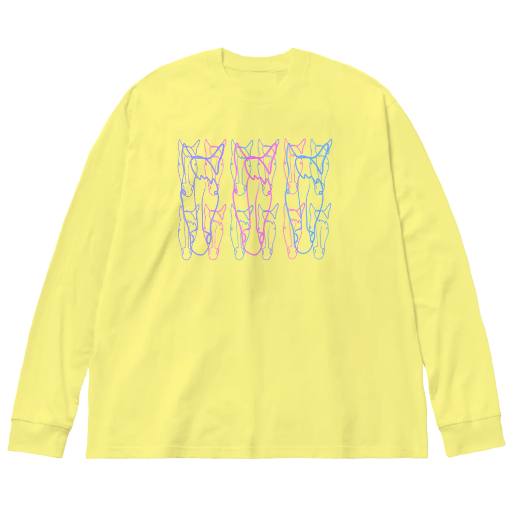 おはる屋さんのカラフルな馬さん Big Long Sleeve T-Shirt