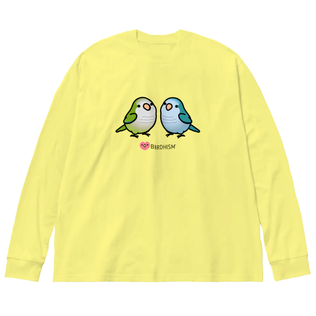 Cody the LovebirdのChubby Bird 仲良しオキナインコ Big Long Sleeve T-Shirt