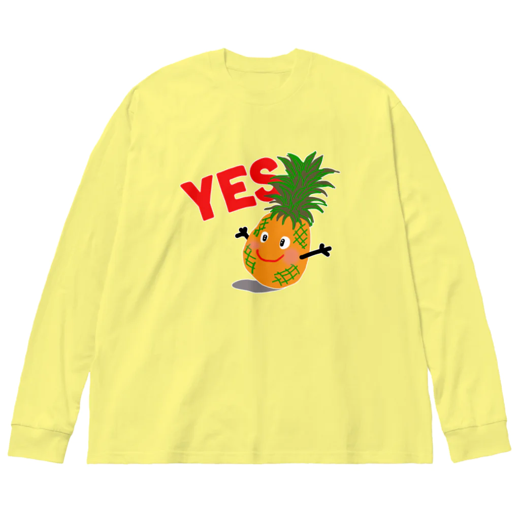 MZグラフィックスのパイナップル　YES ビッグシルエットロングスリーブTシャツ