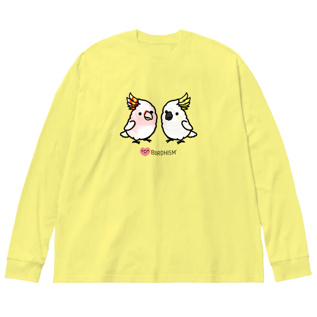 Cody the Lovebirdの仲良しクルマサカオウム&キバタン Chubby Bird ビッグシルエットロングスリーブTシャツ