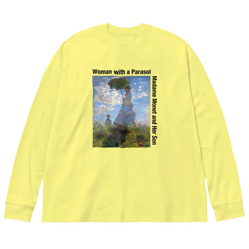 art-laboratory 絵画、芸術グッズのクロード・モネの「散歩、日傘をさす女性」Tシャツ Big Long Sleeve T-Shirt