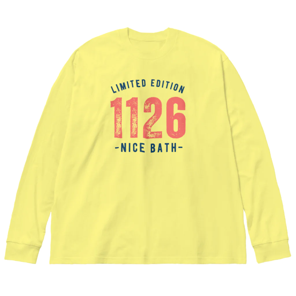 温泉グッズ@ブーさんとキリンの生活のNICE BATH（前面） Big Long Sleeve T-Shirt