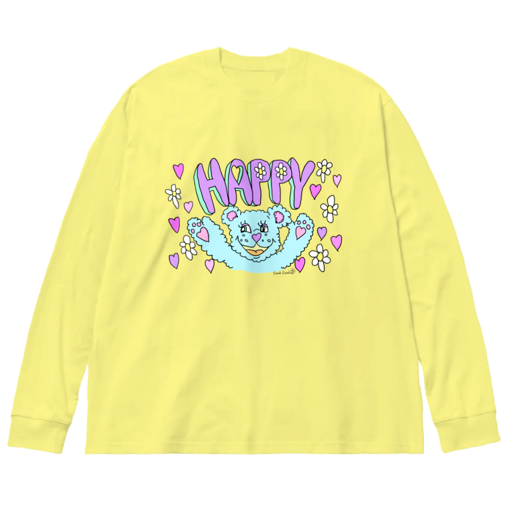 Sarah SunshineのHAPPY BEAR Big Long Sleeve T-Shirt