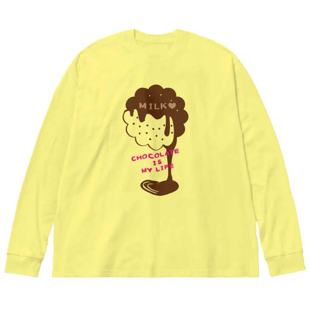 イラスト MONYAAT のCT98 CHOCOKATE IS MY LIFE*Ｃ ビッグシルエットロングスリーブTシャツ