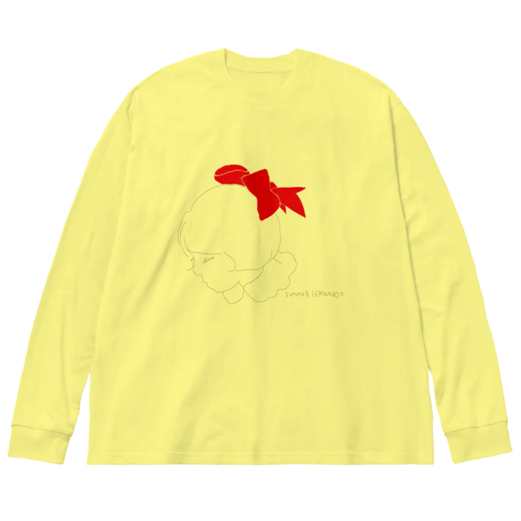 レモンスカッシュの泡の赤いリボンの子 Big Long Sleeve T-Shirt