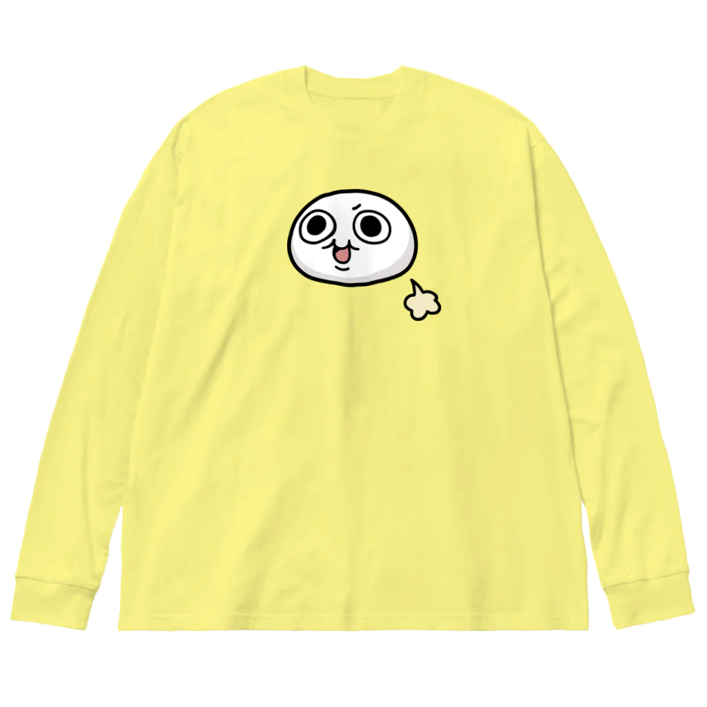 トシゾーのSUZURIのとこのモチゾーおなら（白フチなし） Big Long Sleeve T-Shirt