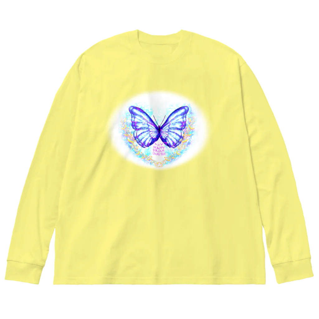 ✨🌈✨ユラクラカン🇯🇵 ✨🌈✨の🌟🌈happydream🌈butterfly🌟 ビッグシルエットロングスリーブTシャツ