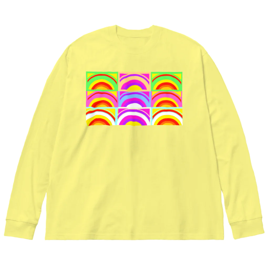 ✨🌈✨ユラクラカン🇯🇵 ✨🌈✨の🌈レインボーサンライズ🌈 ビッグシルエットロングスリーブTシャツ