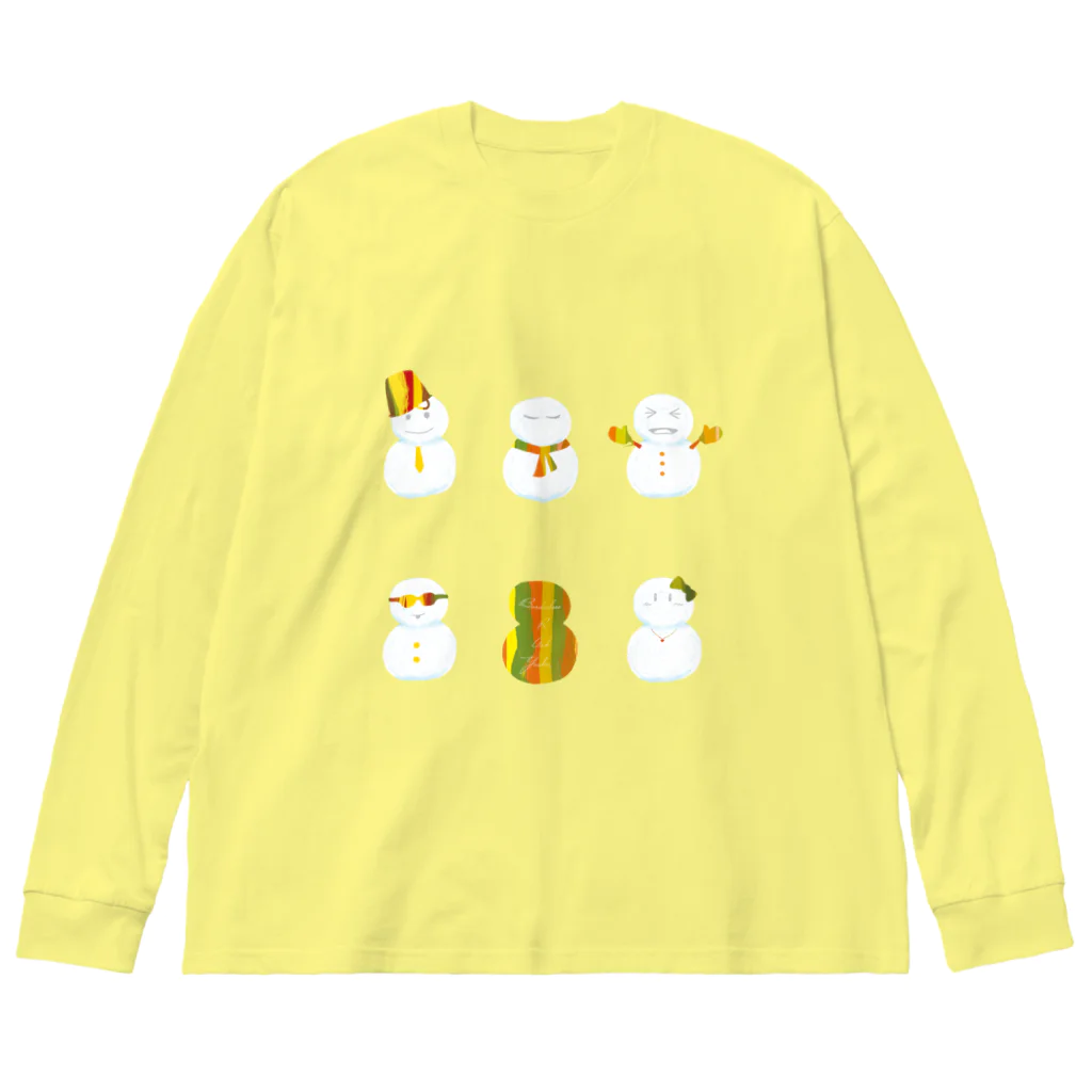 水母よるのsnowman。 ビッグシルエットロングスリーブTシャツ