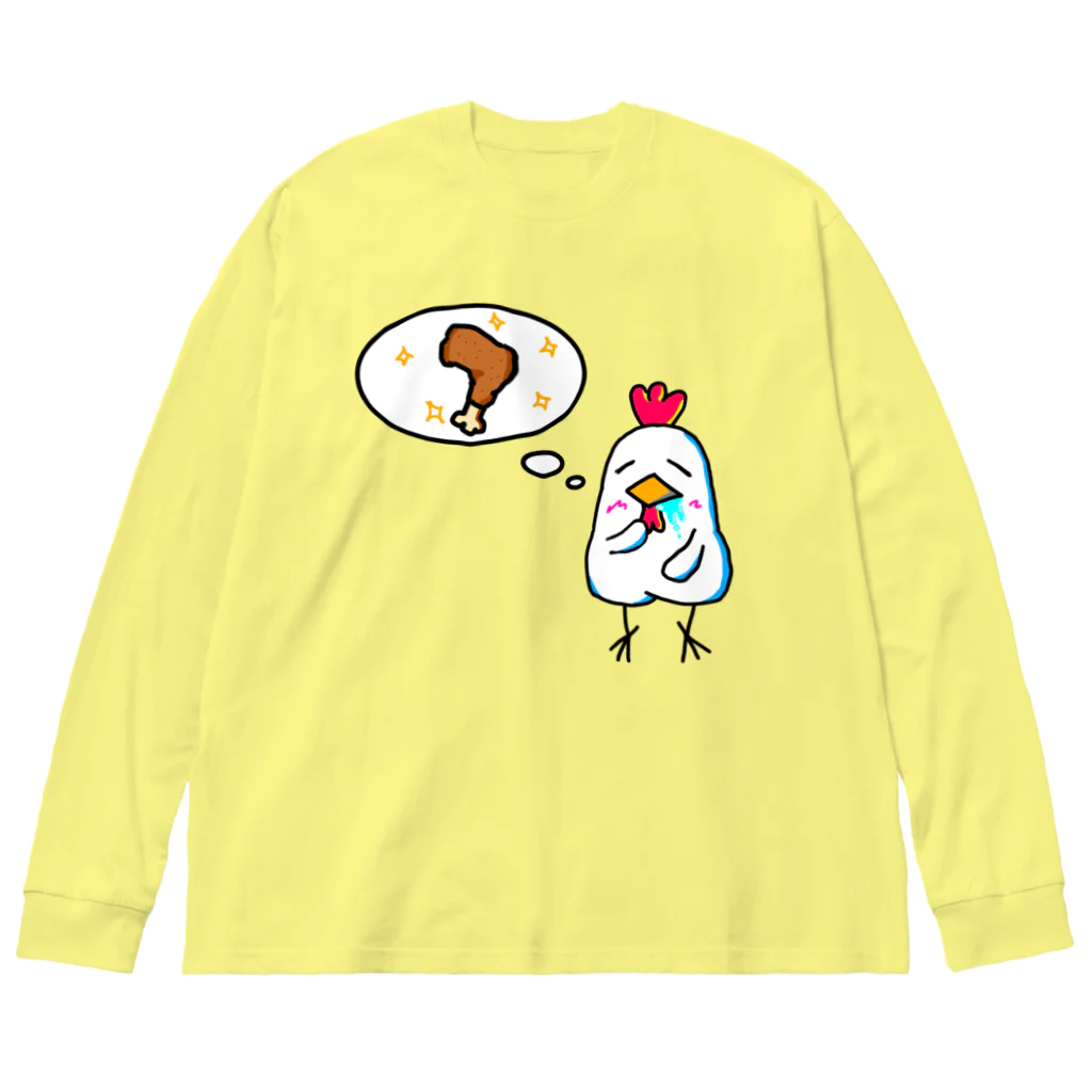 めんたいこドリルのよだれ鶏 YODAREDORI Big Long Sleeve T-Shirt