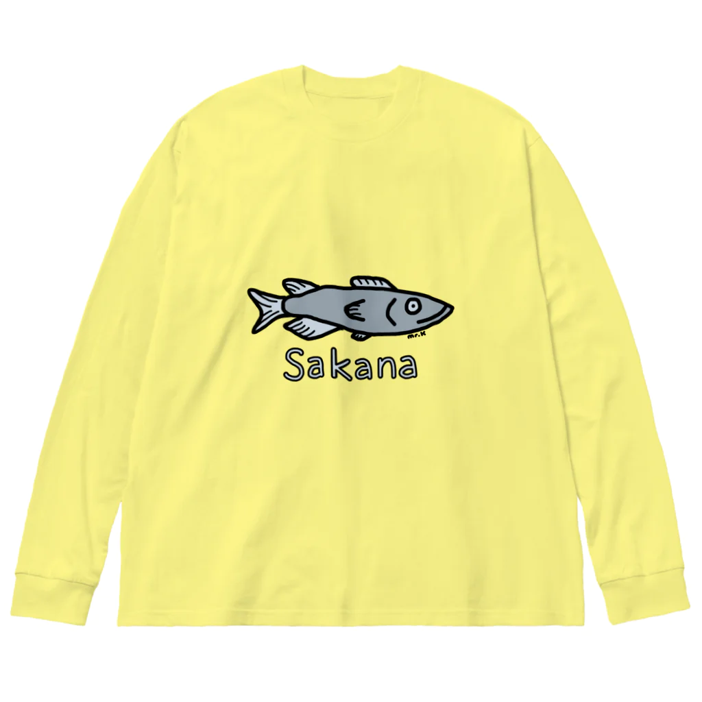 MrKShirtsのSakana (魚) 色デザイン ビッグシルエットロングスリーブTシャツ