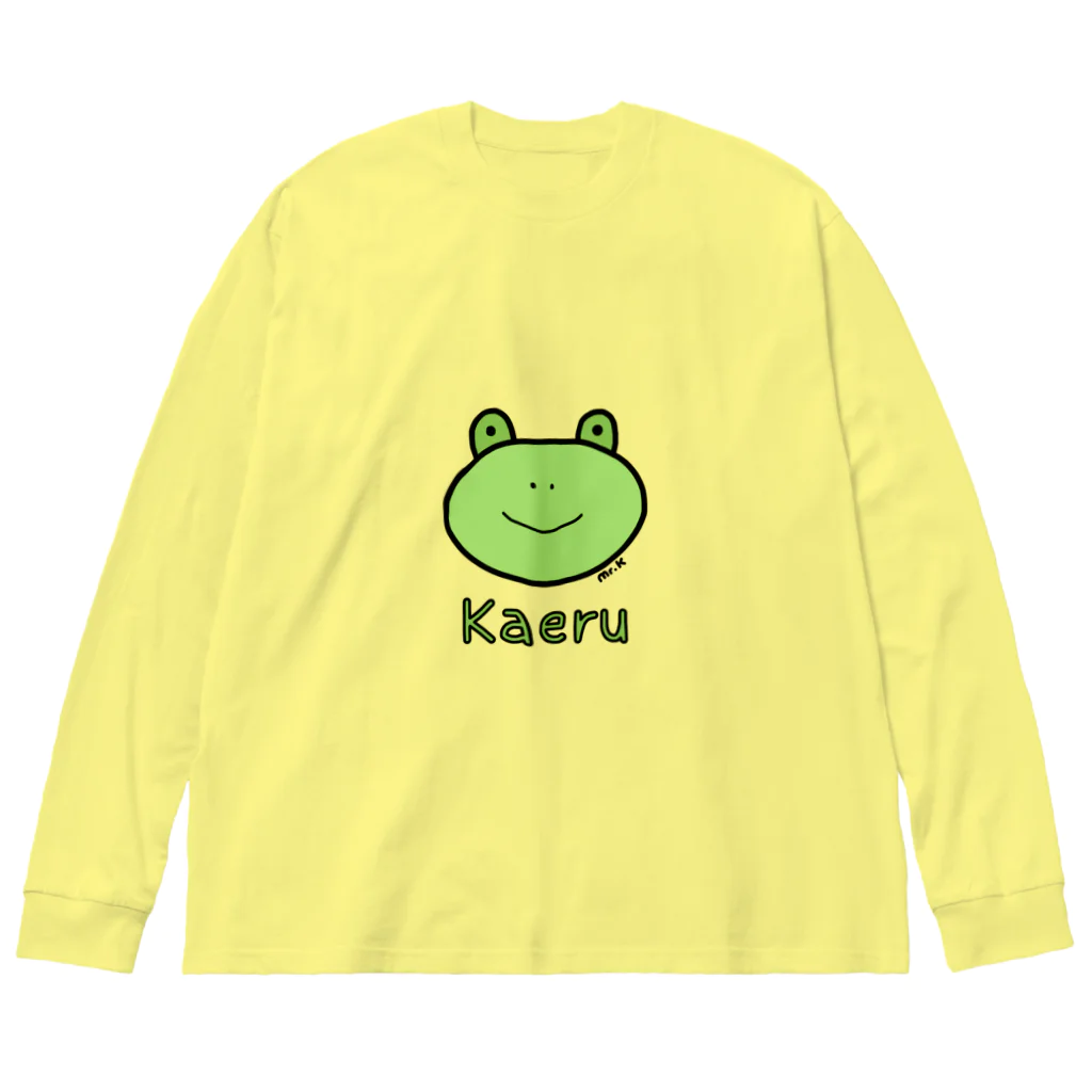 MrKShirtsのKaeru (カエル) 色デザイン ビッグシルエットロングスリーブTシャツ