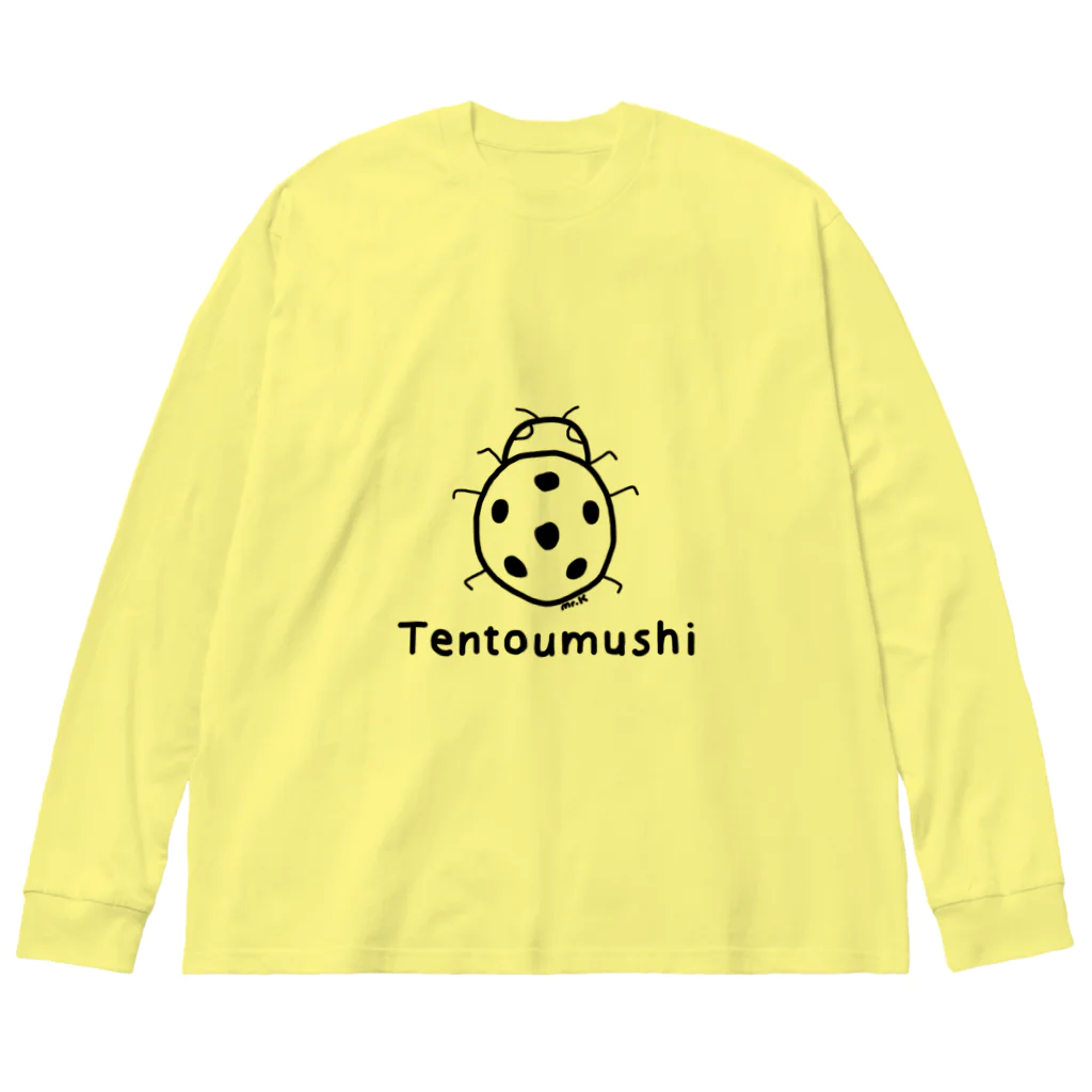 MrKShirtsのTentoumushi (てんとう虫) 黒デザイン ビッグシルエットロングスリーブTシャツ