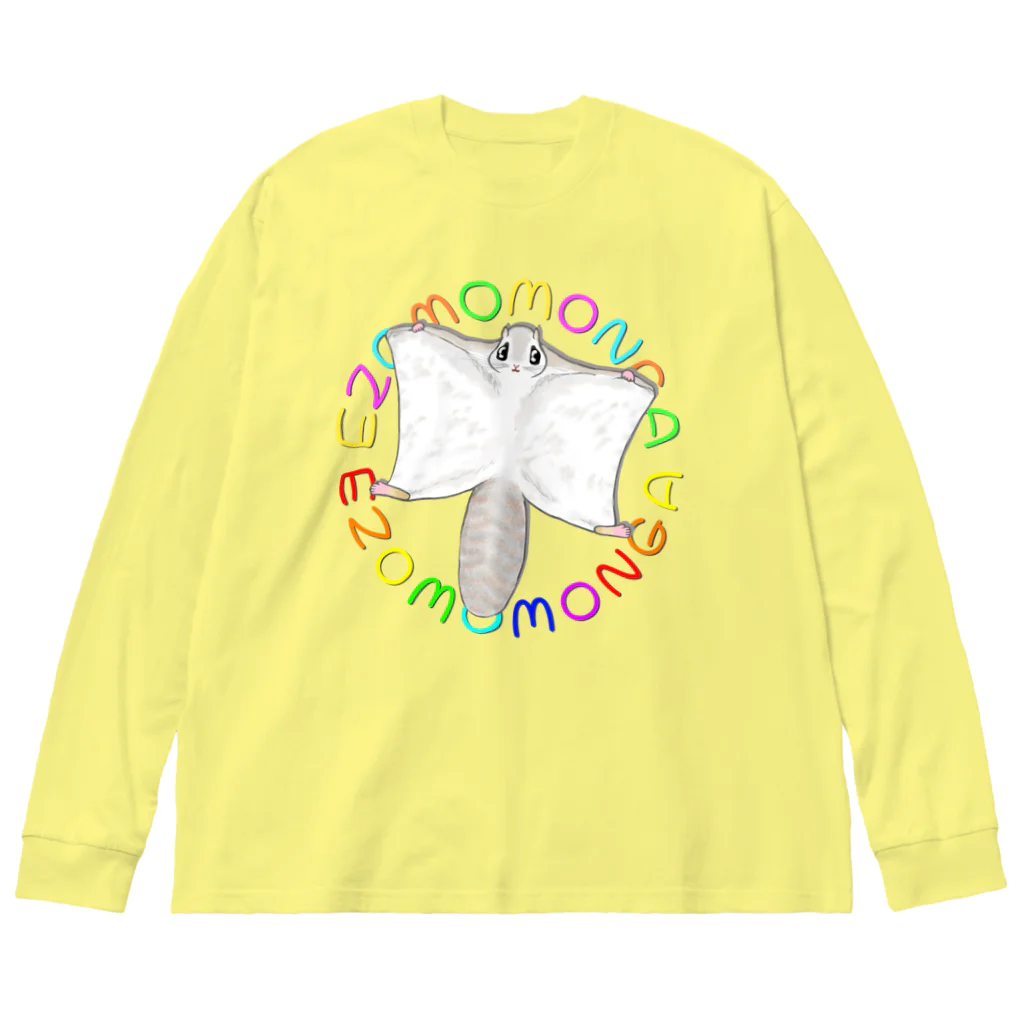 LalaHangeulのEZOMOMONGA(エゾモモンガさん) Big Long Sleeve T-Shirt