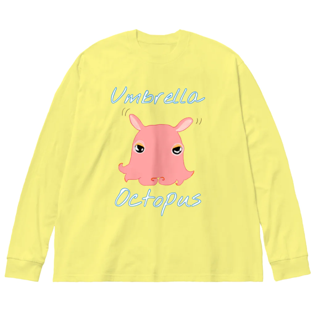 LalaHangeulのumbrella octopus(めんだこ) 英語バージョン② ビッグシルエットロングスリーブTシャツ