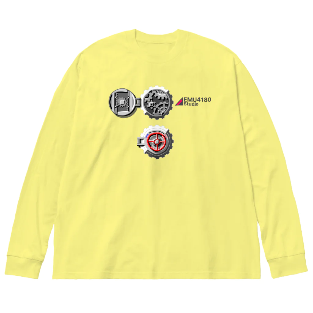 EMU4180の歯車デザイン5　ver.開＋閉（赤） Big Long Sleeve T-Shirt