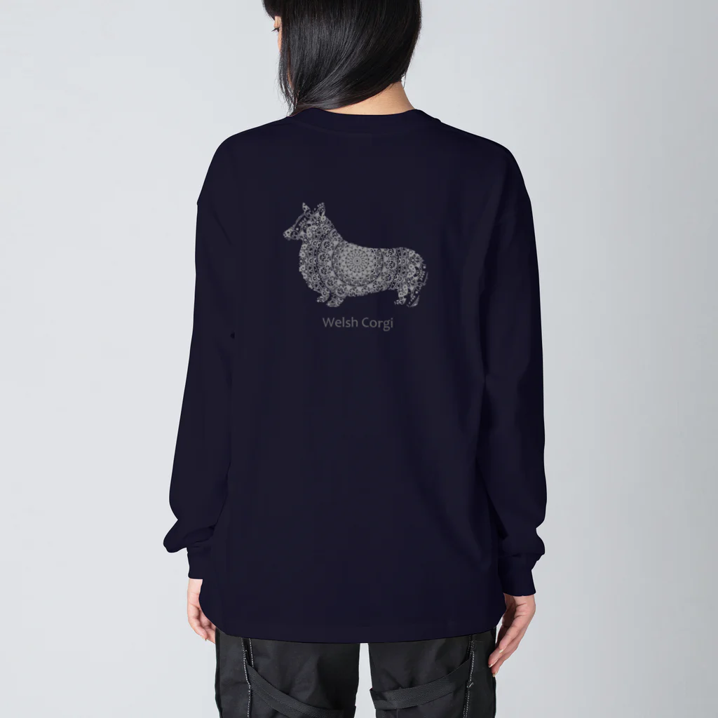 AtelierBoopの花月　コーギー ビッグシルエットロングスリーブTシャツ