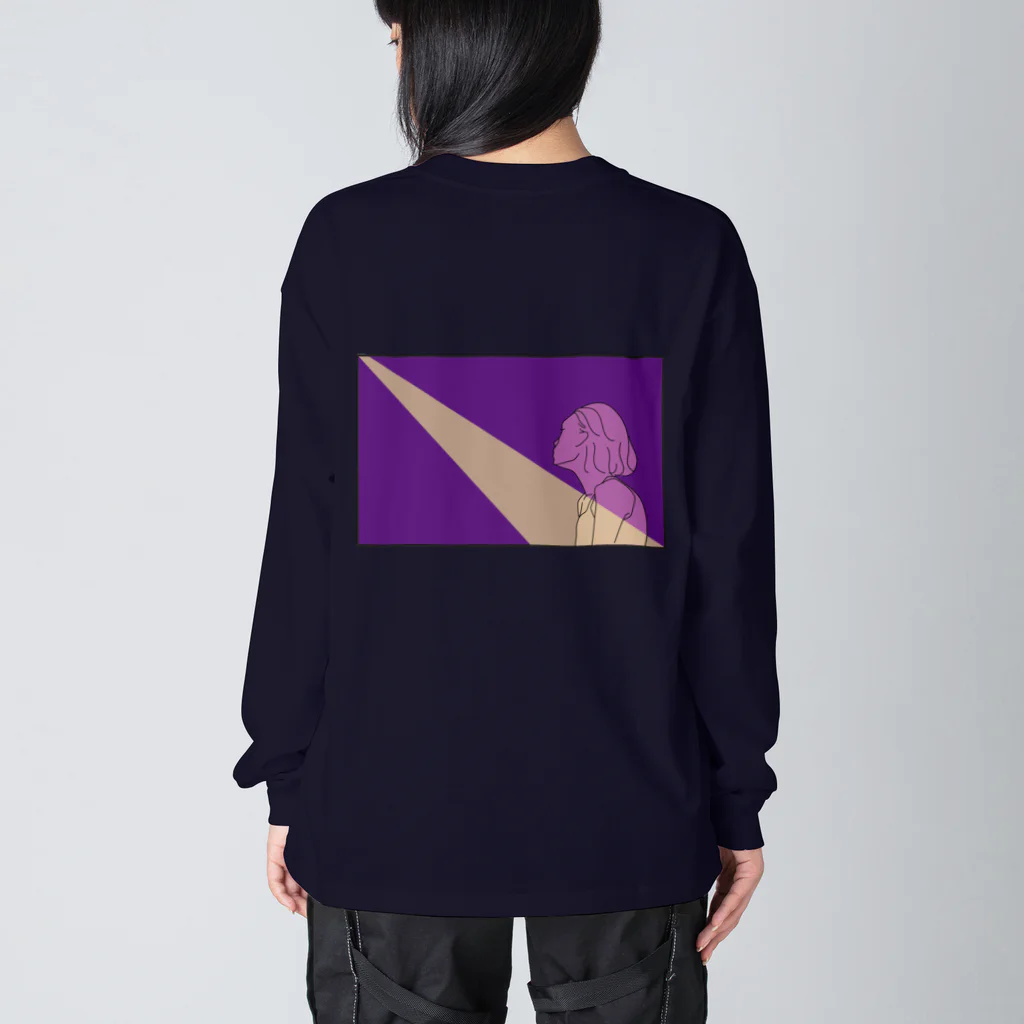 liKe meの月明かりビッグシルエットロンT　パープル Big Long Sleeve T-Shirt