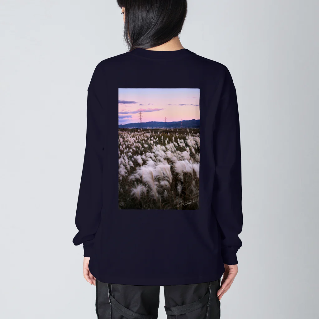 shop891のすすきと夕暮れ Big Long Sleeve T-Shirt