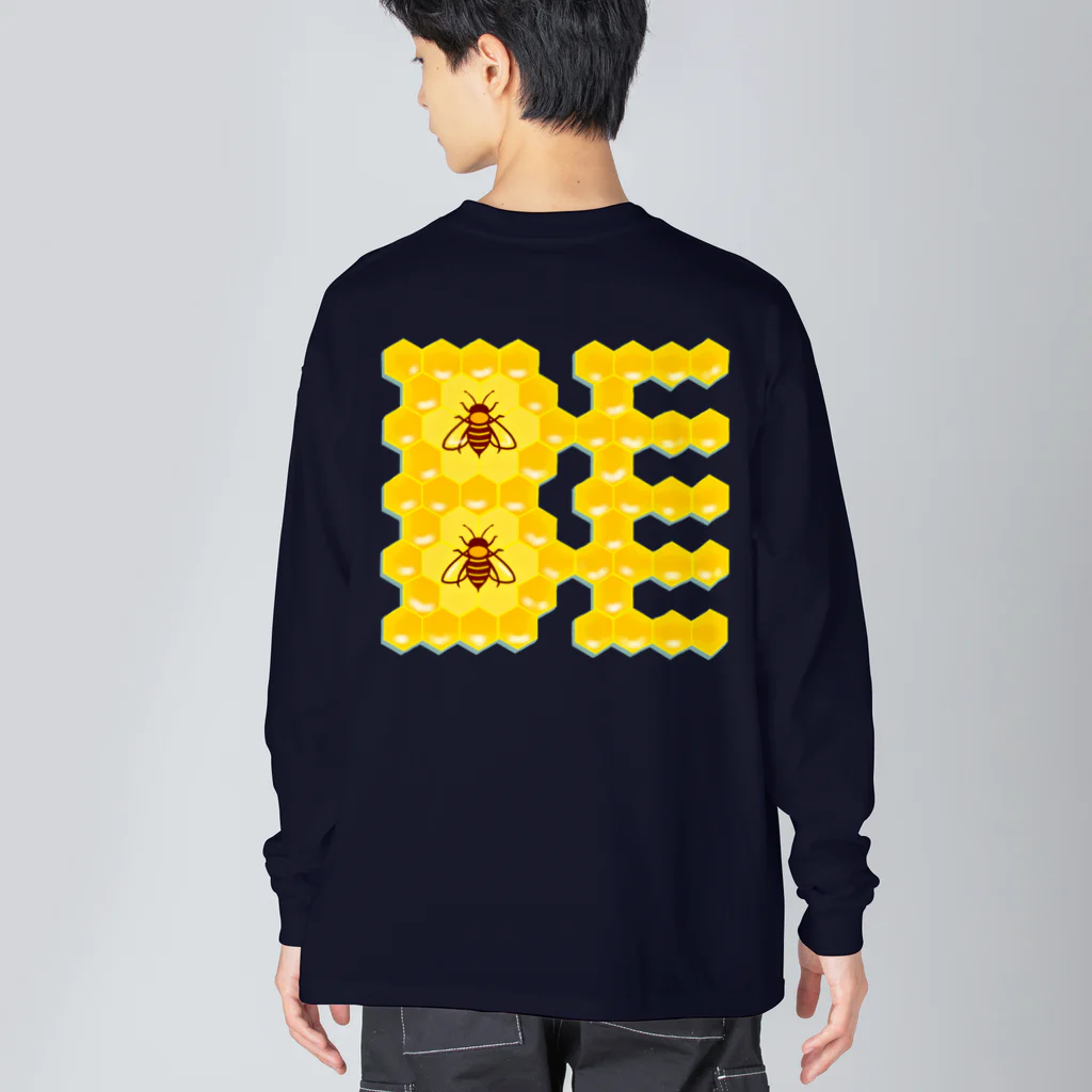 LalaHangeulのハニカム構造(BEE） Big Long Sleeve T-Shirt