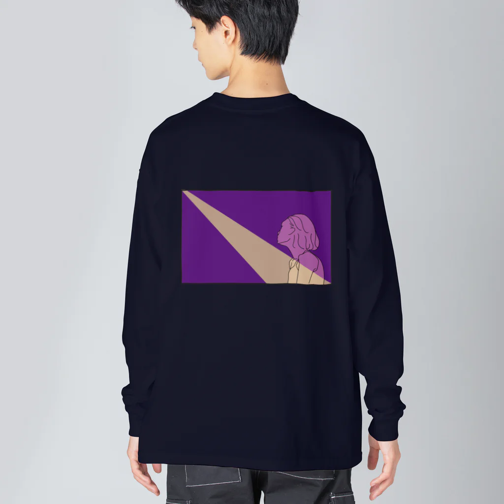 liKe meの月明かりビッグシルエットロンT　パープル Big Long Sleeve T-Shirt