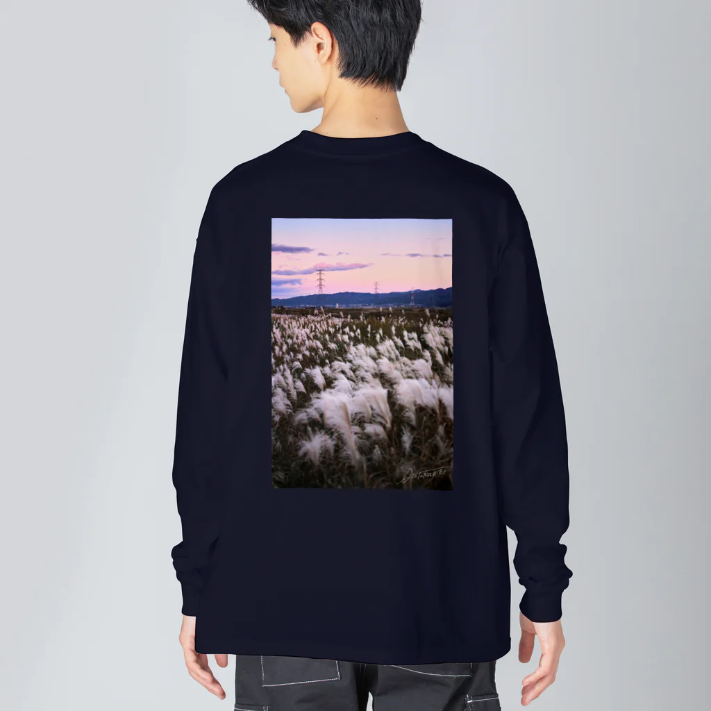 shop891のすすきと夕暮れ Big Long Sleeve T-Shirt