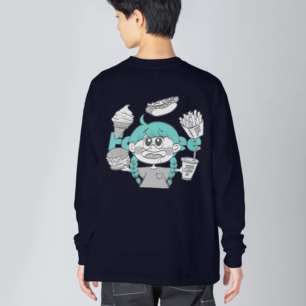 FooDeeのburgerビッグシルエットLS Tee Big Long Sleeve T-Shirt