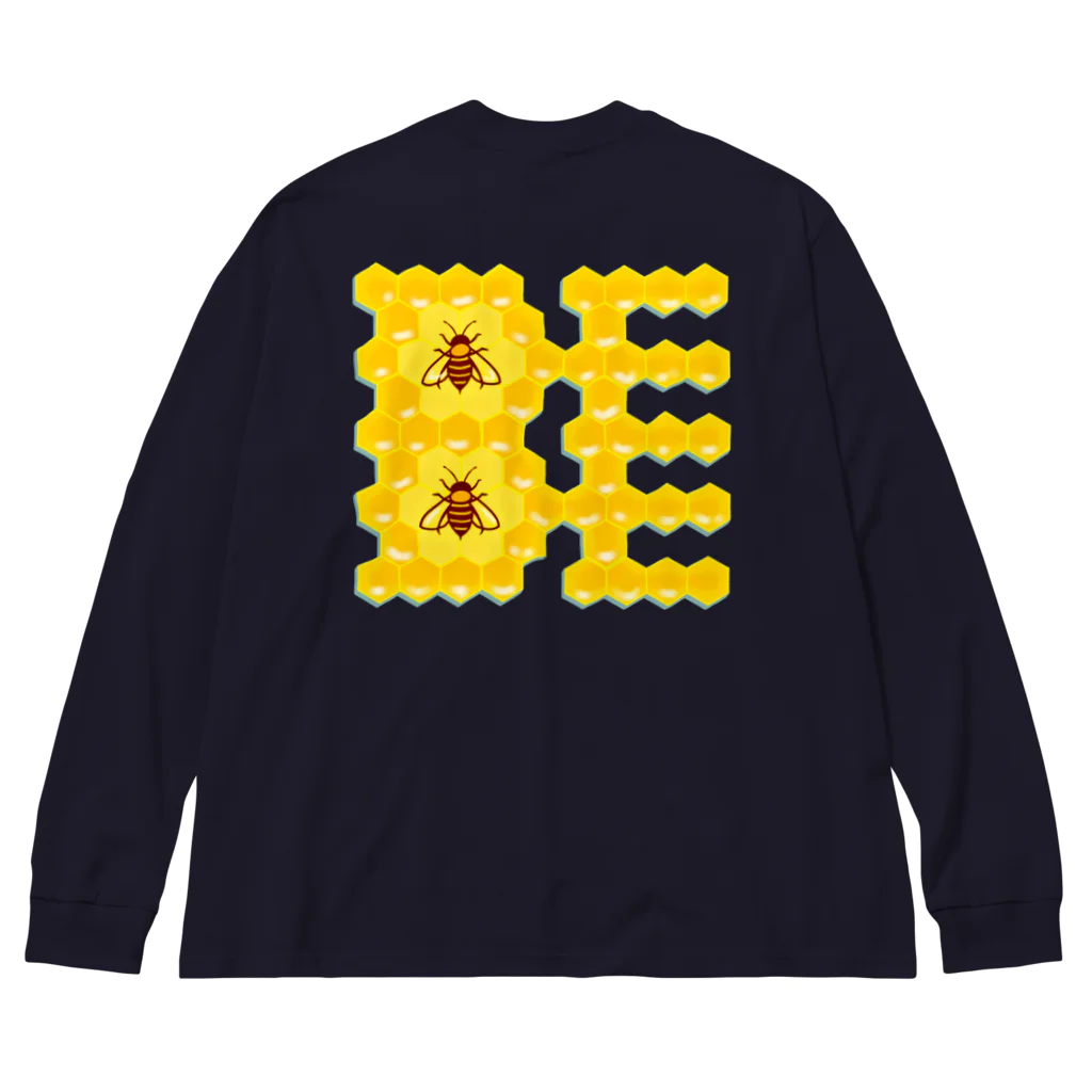 LalaHangeulのハニカム構造(BEE） Big Long Sleeve T-Shirt