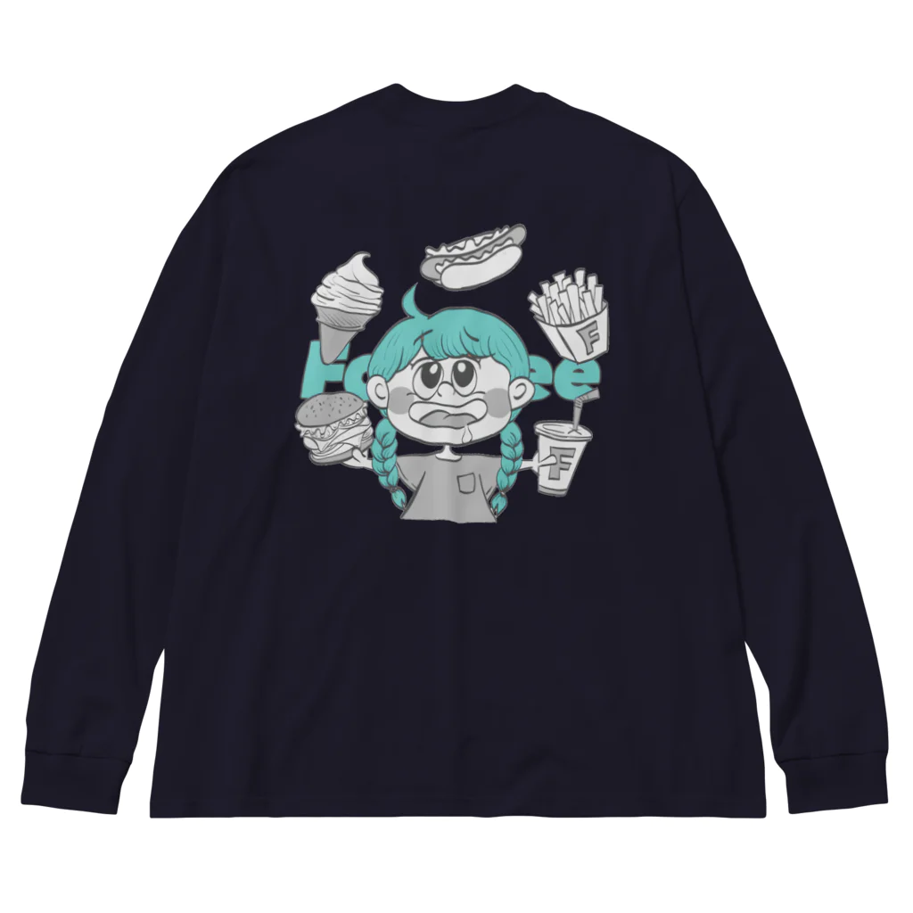 FooDeeのburgerビッグシルエットLS Tee Big Long Sleeve T-Shirt