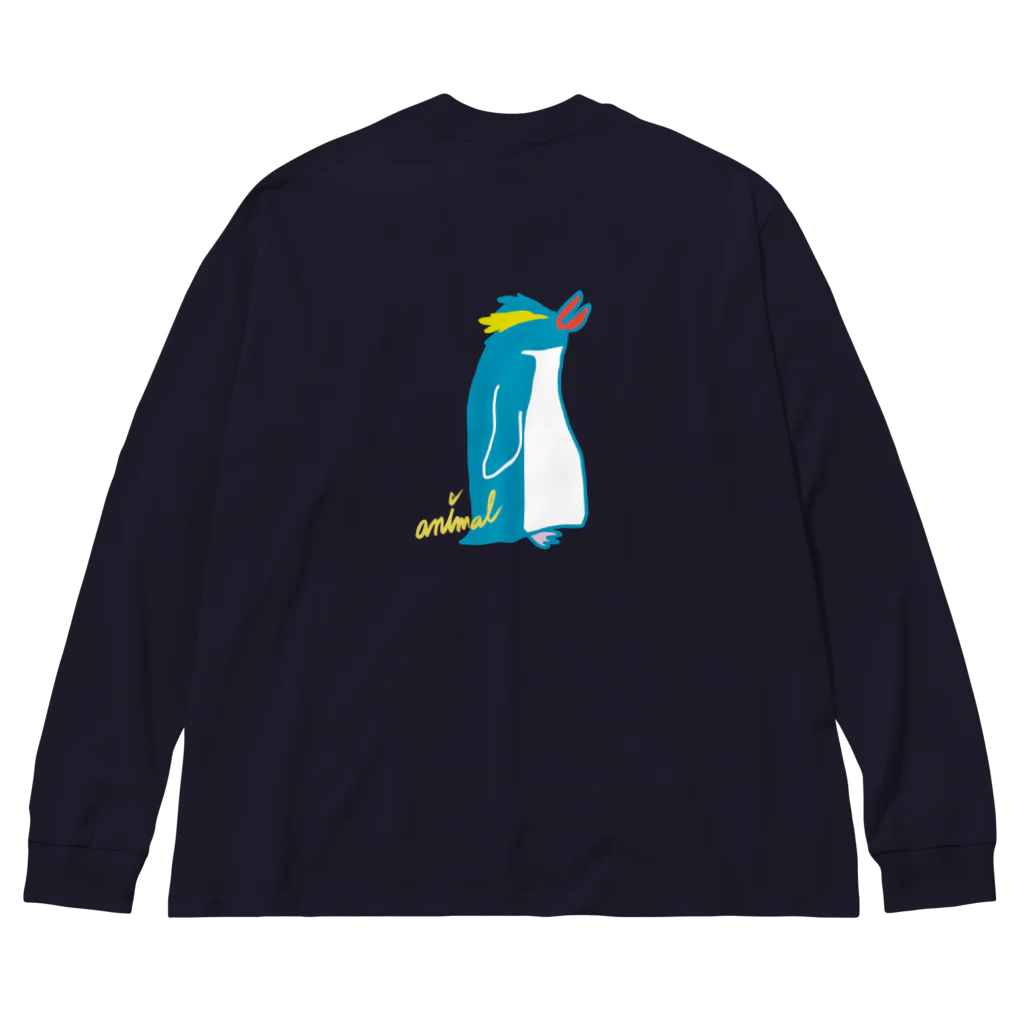 どうぶつYAのイワトビペンギン ビッグシルエットロングスリーブTシャツ