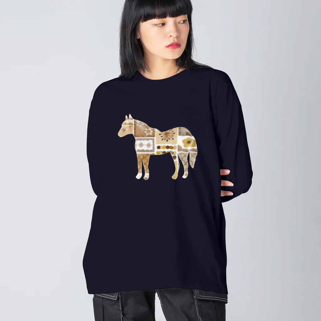 umaumaのpattern horse B ビッグシルエットロングスリーブTシャツ