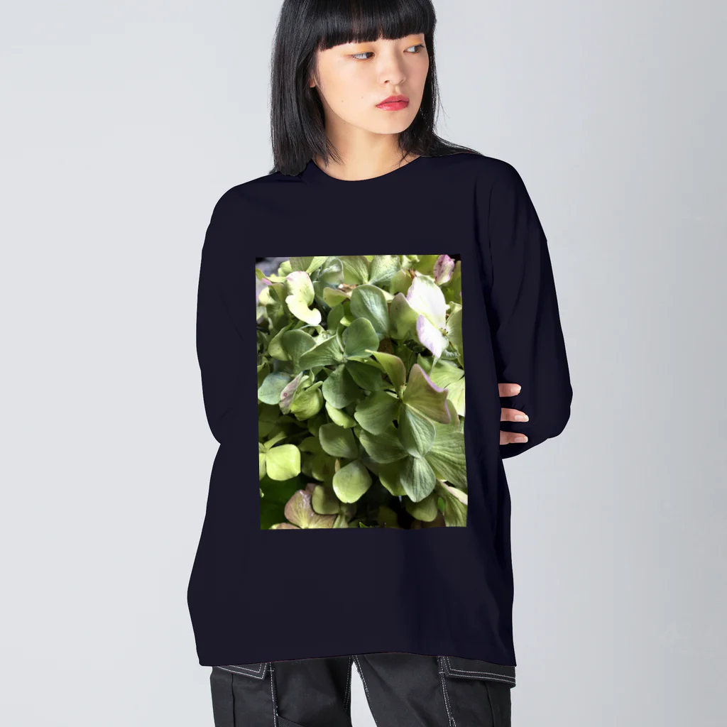 このっけるの🌿 autumn hydrangea 🌿 ビッグシルエットロングスリーブTシャツ