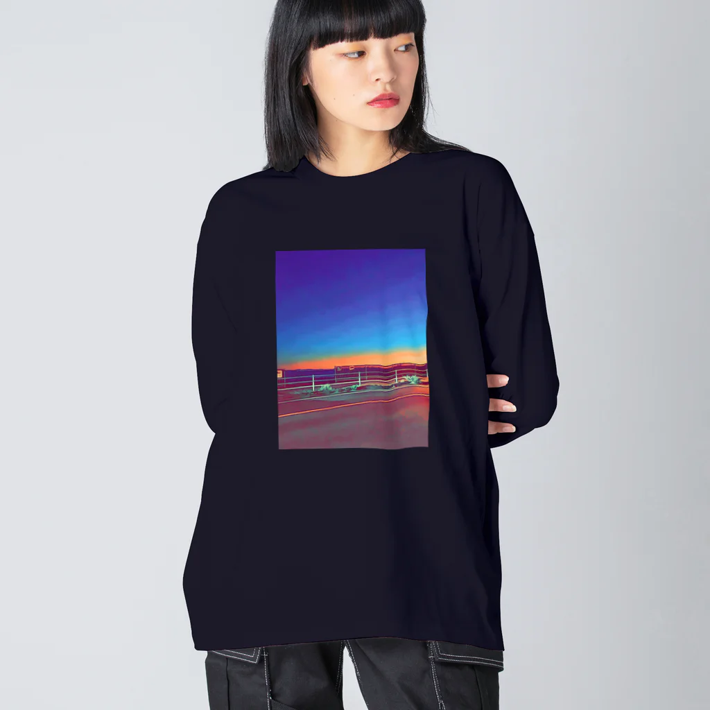 わらしゃんどの夕暮れ ビッグシルエットロングスリーブTシャツ