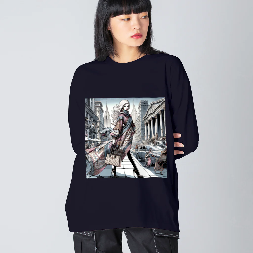 Moichi Designs Shop-2023のニューヨークマダム Big Long Sleeve T-Shirt