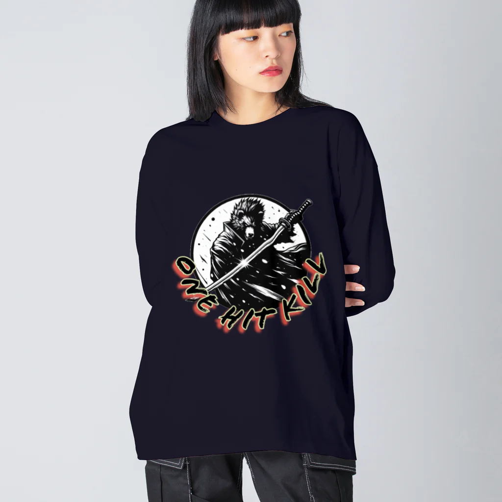 kumainchouのSAMURAI くま ビッグシルエットロングスリーブTシャツ