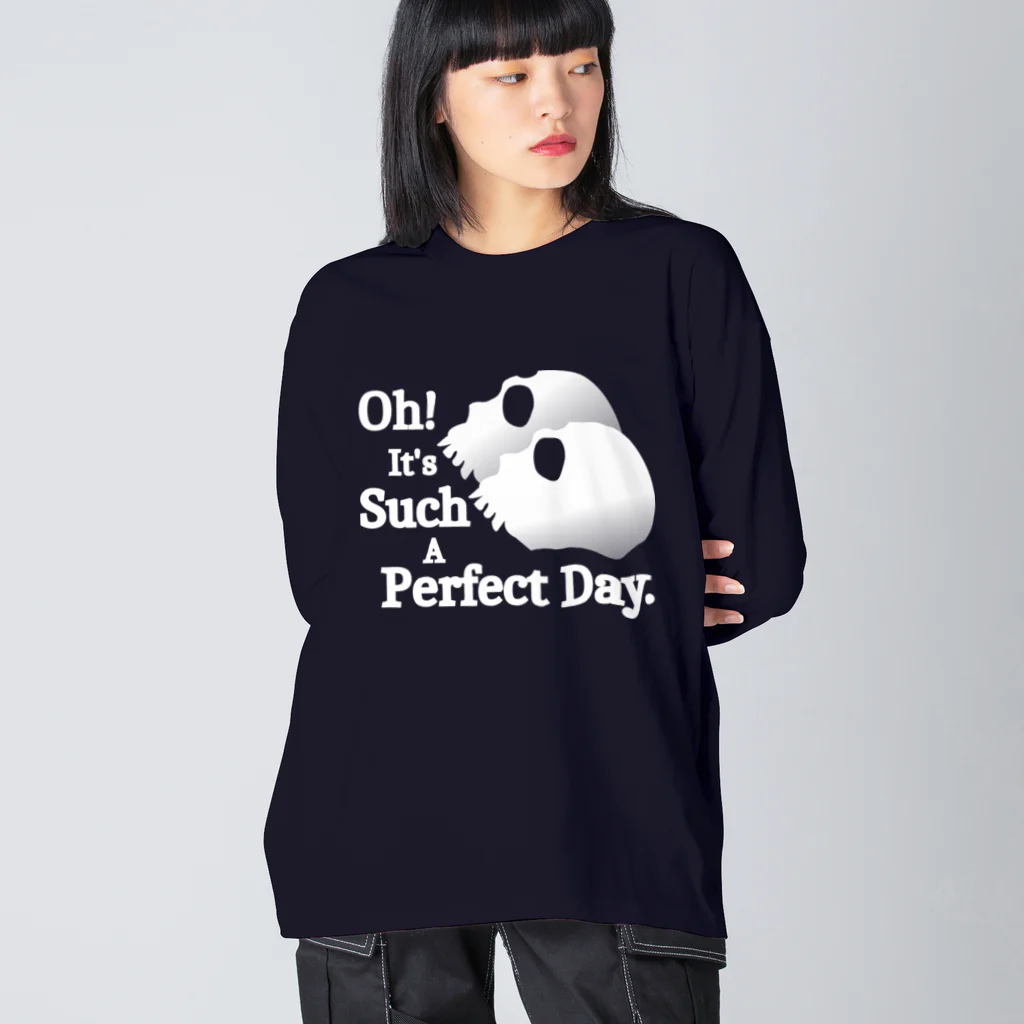 『NG （Niche・Gate）』ニッチゲート-- IN SUZURIのOh! It's Such A Perfectday.（白） ビッグシルエットロングスリーブTシャツ