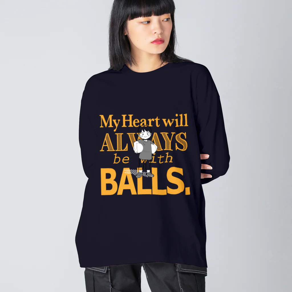 KITSUMINEの My heart will always be with balls. ビッグシルエットロングスリーブTシャツ