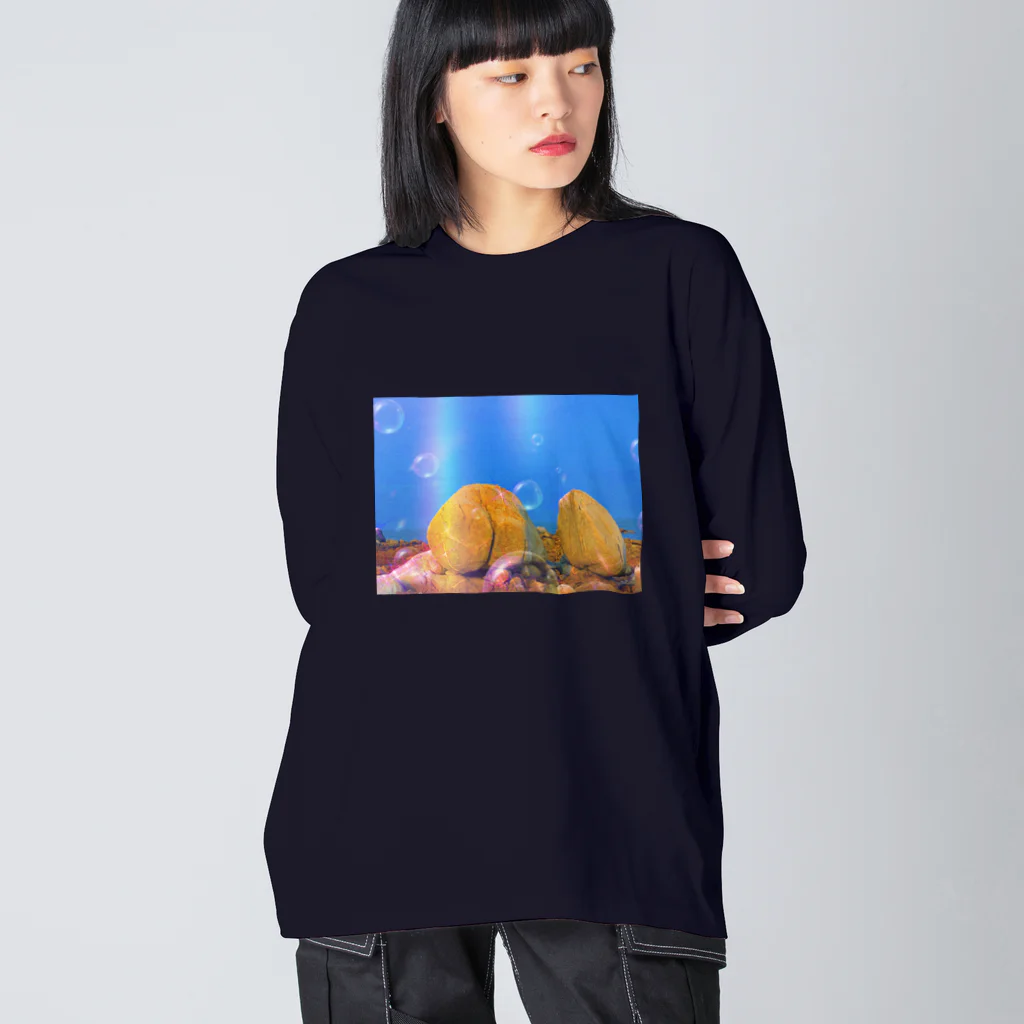 kunisakiokosunjarのおしり岩 ビッグシルエットロングスリーブTシャツ