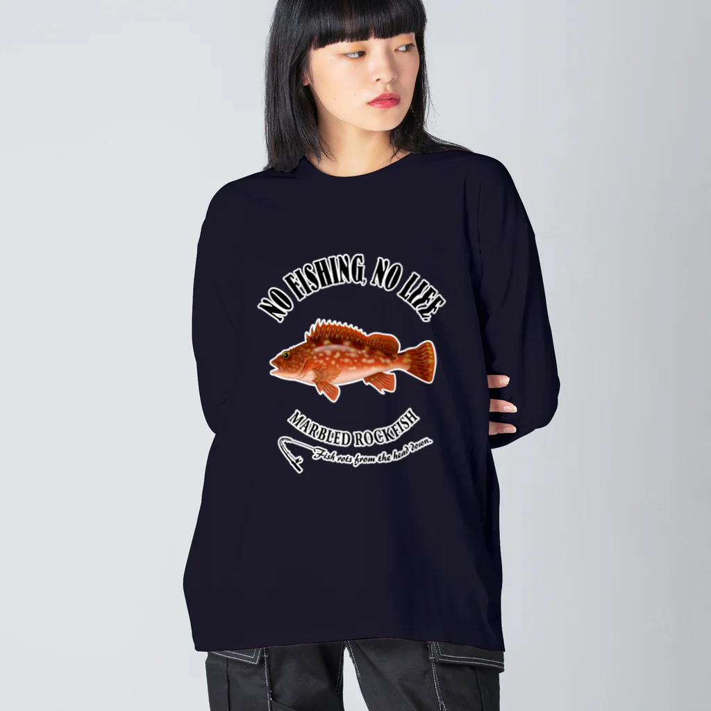 猫と釣り人のKASAGO_EB_2CW ビッグシルエットロングスリーブTシャツ