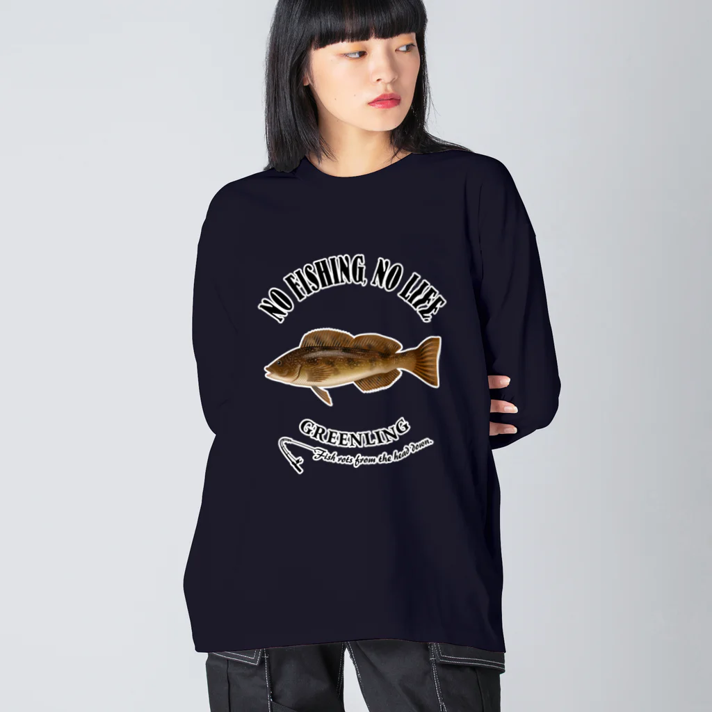 猫と釣り人のAINAME_EB_2CW ビッグシルエットロングスリーブTシャツ