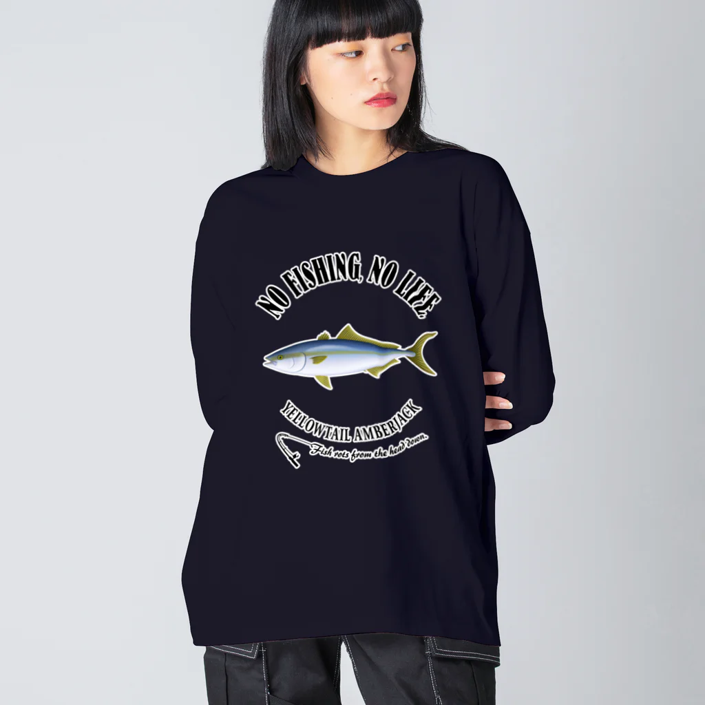 猫と釣り人のHIRAMASA_EB_2CW ビッグシルエットロングスリーブTシャツ