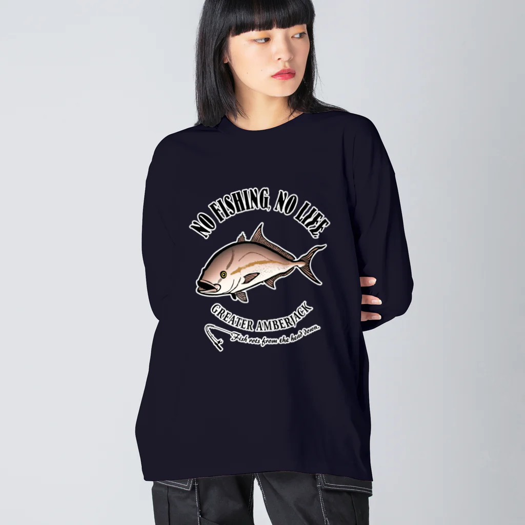 猫と釣り人のKAMPACHI_EB_1CW ビッグシルエットロングスリーブTシャツ