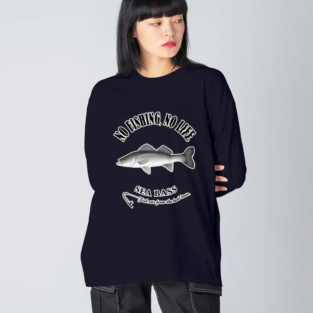 猫と釣り人のSUZUKI_EB_2CW ビッグシルエットロングスリーブTシャツ