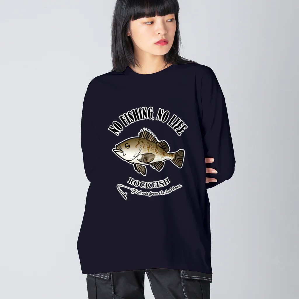 猫と釣り人のMEBARU_EB_1CW ビッグシルエットロングスリーブTシャツ